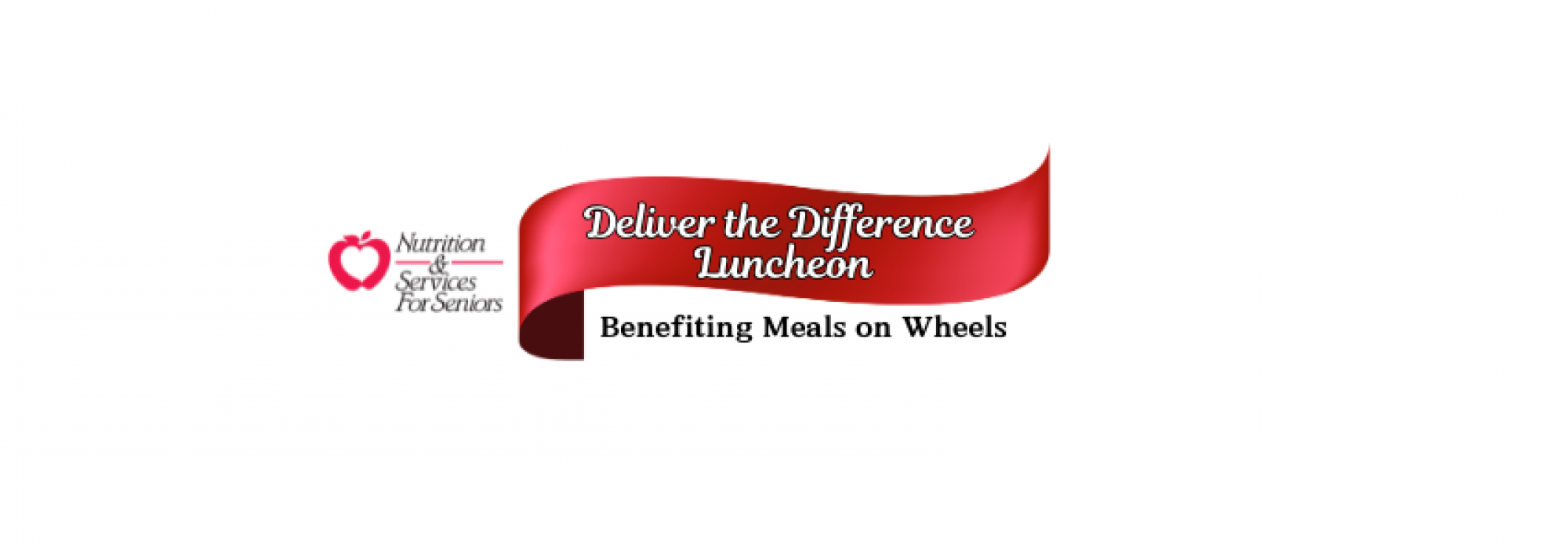 Deliver the difference luncheon banner on red background with NSS logo